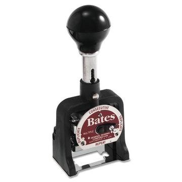 Bates® Multiple Movement Numbering Machine, Six Wheels, Re-inkable, Size E, Black freeshipping - TVN Wholesale